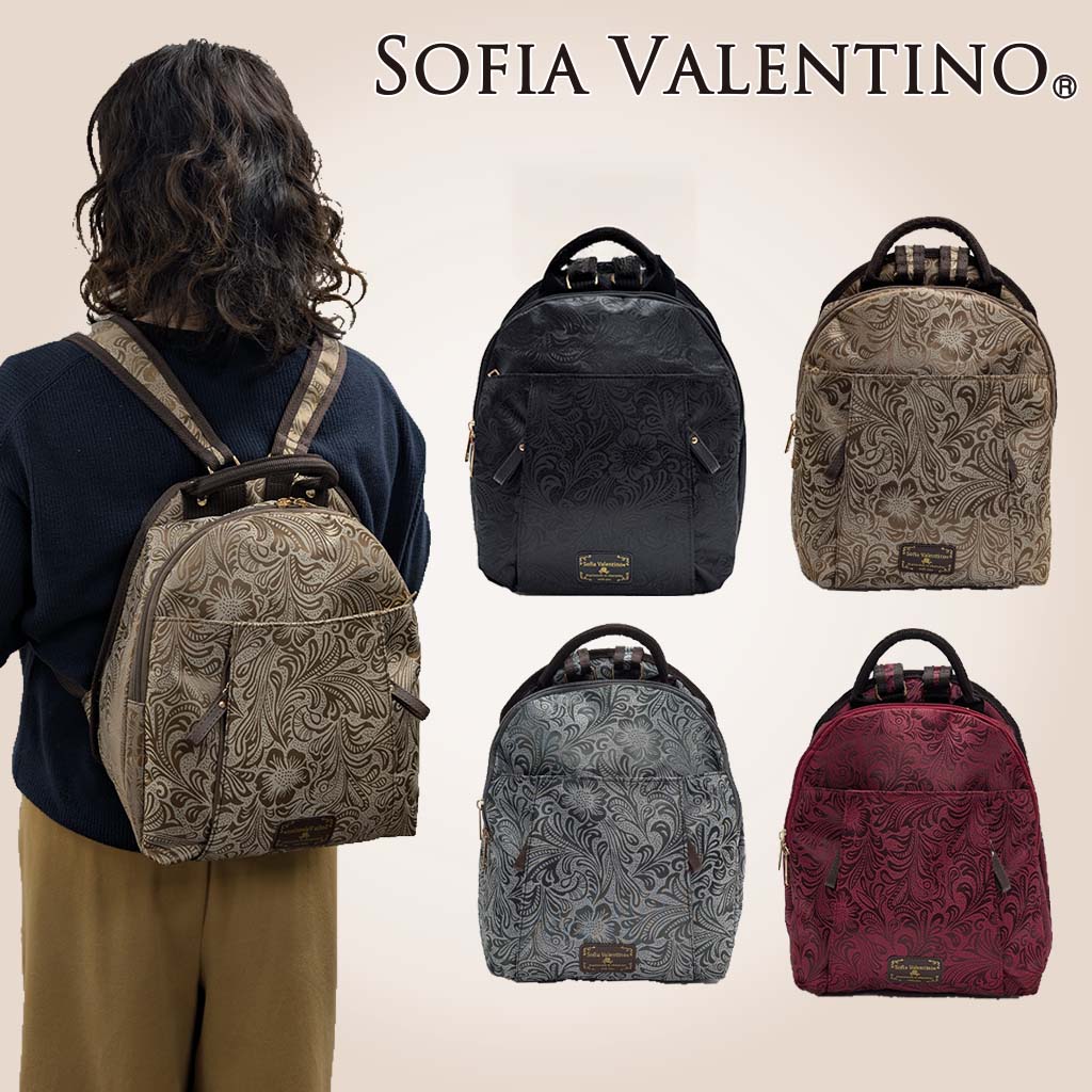 【1/24 20時〜★10％OFF】◆在庫限り◆ リュック 49E4 [SOFIA VALENTINO ソフィアバレンティノ] 軽量 リュック 小物収納 お出かけ 上品 レディース