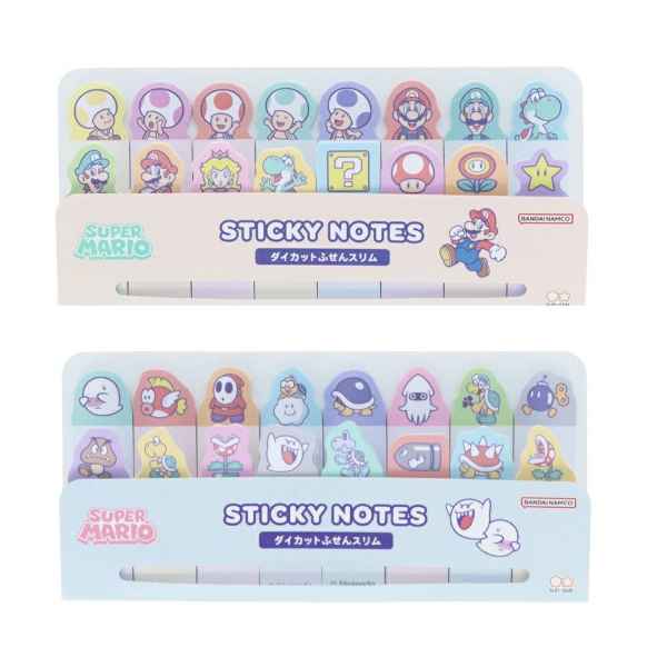 【在庫限りSALE】スーパーマリオ ダイカット付箋スリム マリオ フセン ふせん 付箋 ポストイット 味方 敵 任天堂 ルイージ ヨッシー キノピオ ピーチ姫 ...