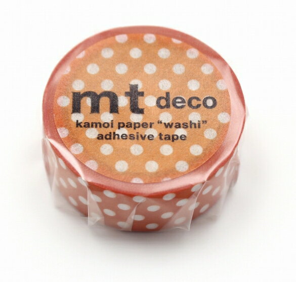 マスキングテープ ドット ディープオレンジ mt deco 15mm×5m 1P マステ MT01D591 1.5cm幅 15mm幅 オレ..