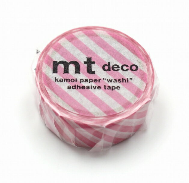 マスキングテープ ストライプ オーロラピンク mt deco 15mm×5m 1P マステ MT01D593 1.5cm幅 15mm幅 ピ..