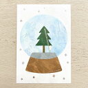 表現社 福岡麻利子 箔押しポストカード 〈 Snow globe 〉 1枚 25-532 ふくおかまりこ はがき ポストカード ギフト おしゃれ 手紙 インテリ...