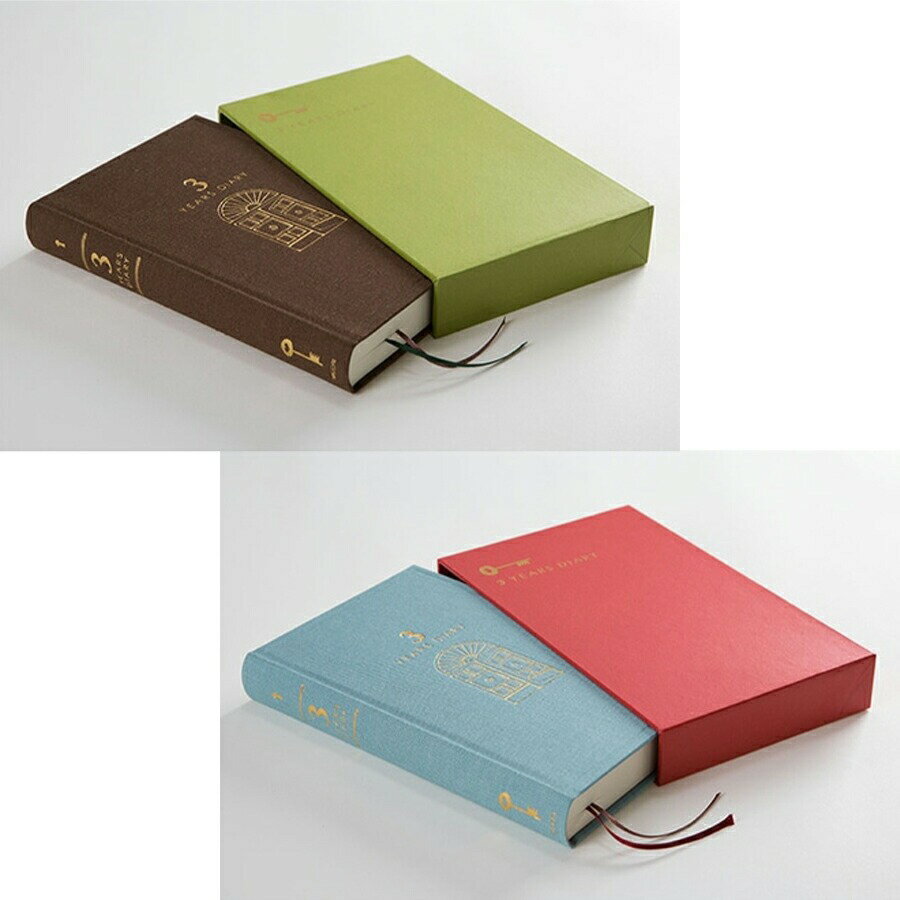 ミドリ 日記 3年連用 扉 茶色12395006 水色12395004 「連用日記 扉」人気 3年日記 日記帳 記録帳 ダイアリー midori プレゼント ギ...