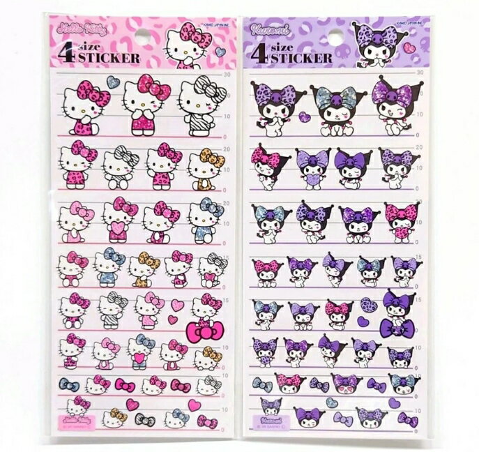 サンリオ クロミ キティ ギャルアート 4サイズステッカー 306852 306853 sticker FlakeSeal カミオジャンパン かわいいシール サンリオシール おすすめシール ビッグリボン シェア シール帳 シールコレクション Sanrioのサムネイル