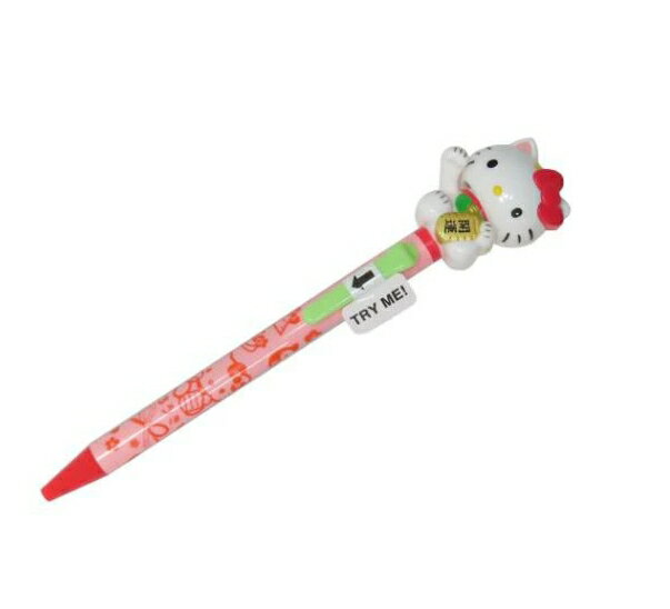 ハローキティ 招き猫 アクションペン キティ 白 キティちゃん キティ― 0.7mm 黒インク サンリオキャラクターズ まねきねこ 福招き 縁起物 開運 ボールペン ゴールド funbox おもしろ文具 メール便可 日本限定 日本製