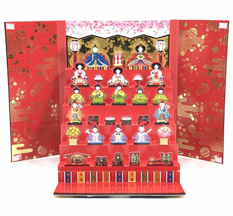 ひなまつり たんすにひな段飾り 立てて飾れる 立体ひなまつりカード ポップアップカード 春 立体 ひな祭り 雛祭り 桃の節句 女の子 桜 初節句 金箔 グリーティングカード かわいい ギフト お雛様 ピンク サンリオ JHN 19-5 S2519 719811