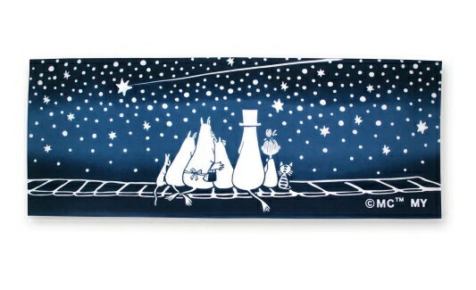 樂天商城 - ムーミン 手ぬぐい ムーミン＆星空 てぬぐい 絵てぬぐい Moomin 注染手ぬぐい 星空 夜空 家族 インテリア リビング 玄関 かわいい おしゃれ JIKAN STYLE 宮本株式会社