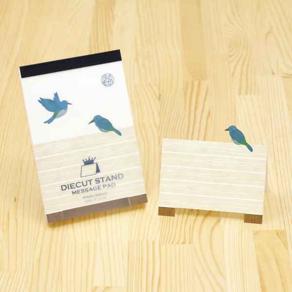 樂天商城 - ダイカットスタンドメッセージパッド 小鳥 メモパッド メッセージカード ことり 青い鳥 とり かわいい DSMP-F 50枚入 まるもの 日本製 自立メッセージカード ダイカット ポップアップメモ マルモ印刷