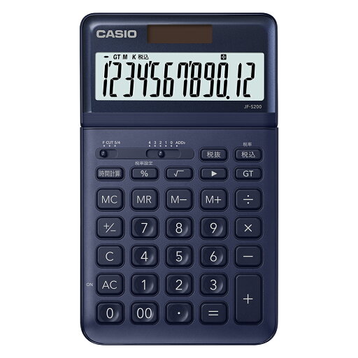 カシオ 電卓 12桁 ネイビー CASIO スタイリッシュ電卓 ジャストタイプ JF-S200-NY オフィス OL 簡単 税抜 税込 計算機 カシオ 電卓 12桁 ネイビー CASIO スタイリッシュ電卓 ジャストタイプ JF-S200-NY オフィス OL 簡単 税抜 税込 計算機