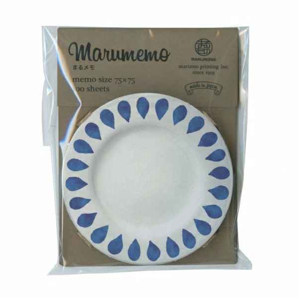 樂天商城 - まるメモ 北欧お皿コレクション しずく 北欧 お皿 青 白 メモ メッセージ 人気 かわいい おしゃれ 白いお皿 北欧柄 MRM-D-D 100枚入 日本製 マルモ印刷