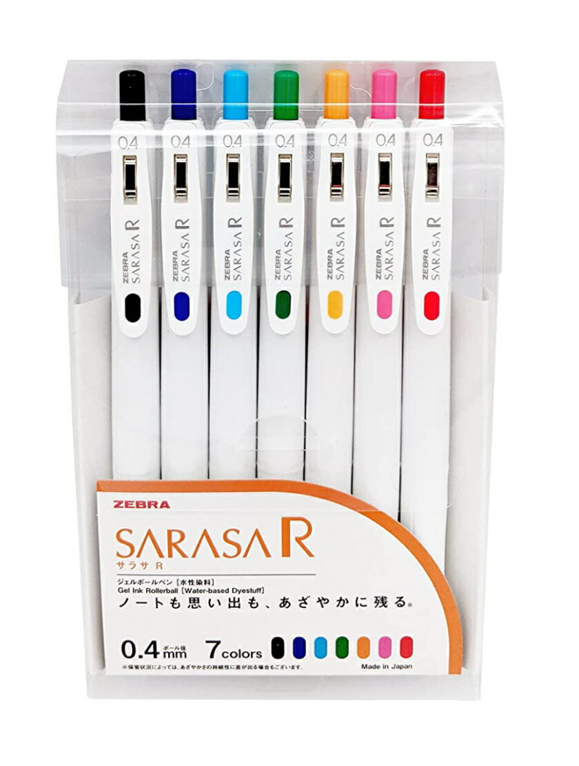 ゼブラ ジェルボールペン ゲルインク サラサR 0.4mm 7色セット JJS29-R1-7C ボールペン カラーペン