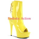 y[zPLEASER Mid-Platform Open Toe Back Ankle Boot N.YE yPleaser@(u[cAT_AV[YjzyPL-SAN-DELIGHT-1018UV-NYEz