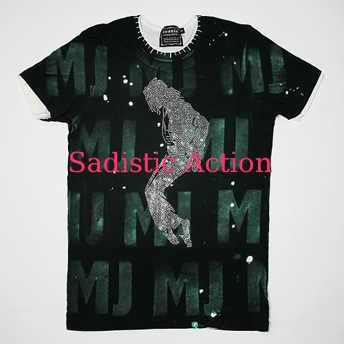 iconic couture×Sadistic Action×Michael Jackson Men's T BK/BL 