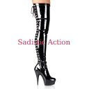 【即納】PLEASER Platform Boots Thigh High BK 【Pleaser　(ブーツ、サンダル、シューズ）】【PL-BO-DELIGHT-3063-B/M】