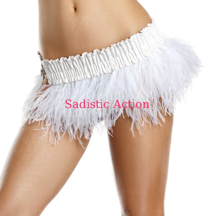 乐天商城 - 【即納】BE WICKED!Ostrich Feather Skirt WH 【BE WICKED!】【BE-DW-BW1500-WH】