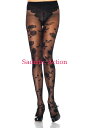 【即納】Leg Avenue Sheer spandex flower jacquard french cut pantyhose. 【Leg Avenue (...