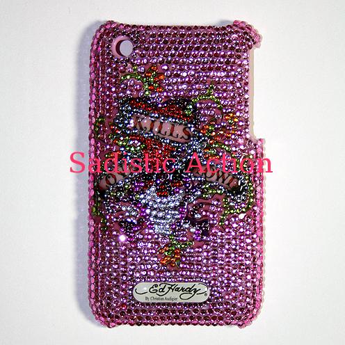 【即納】Ed Hardy iPhone 3G/3GS Crystal Faceplate LKS PINK 【Ed Hardy】【セール商品】【EDH-IC-EH2023-PI】