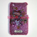 【即納】Ed Hardy iPhone 3G/3GS Crystal Faceplate LKS PINK 【Ed Hardy】【セール商品】【EDH-IC-EH2023-PI】