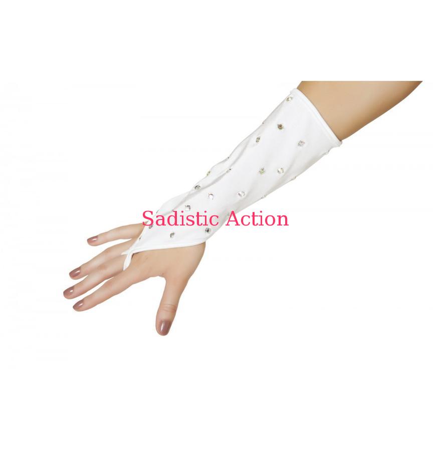 乐天商城 - 【即納】ROMA Rhinestone Gloves 【ROMA　（ダンスウェア、衣装、コスチューム、小物）】【RM-ACC-3095GL-WH】