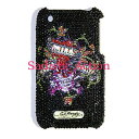 【即納】Ed Hardy iPhone 3G/3GS Crystal Faceplate LKS BLACK 【Ed Hardy】【セール商品】【EDH-IC-EH2021-BK】