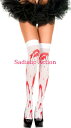 MUSIC LEGS Bloody Thigh HighsブラッディサイハイストッキングWHITE/RED注）ブラッディプリントの入り具合は商品により異なります。These opaque thigh highs feature red blood drips throughout and a solid top band making it a great addition to any of our costumes! MUSIC LEGS Bloody Thigh HighsブラッディサイハイストッキングWHITE/RED注）ブラッディプリントの入り具合は商品により異なります。These opaque thigh highs feature red blood drips throughout and a solid top band making it a great addition to any of our costumes! ◆別売り関連商品