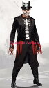 Dreamgirl Mr. Bones Skeleton CostumeスケルトンメンズコスチュームBLACK /REDハット・スケルトンシャツ付ジャケット・グローブの3PC SET注）上記3点以外は、付いていません。＊パンツは付いていませんので、ご注意下さい。&nbsp;Mr. Bones costume featuring a black velvet jacket with red tattered edges attached shirt front with skeleton print collapsible hat with skull print and skeleton fingerless gloves. (Cigar and pants not included.) Dreamgirl Mr. Bones Skeleton CostumeスケルトンメンズコスチュームBLACK /REDハット・スケルトンシャツ付ジャケット・グローブの3PC SET注）上記3点以外は、付いていません。＊パンツは付いていませんので、ご注意下さい。 Mr. Bones costume featuring a black velvet jacket with red tattered edges attached shirt front with skeleton print collapsible hat with skull print and skeleton fingerless gloves. (Cigar and pants not included.) ◆別売り関連商品