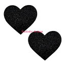 【即納】NIPZTIX Black Malice Glitter Heart Pasties 【ペイスティ・ニップレス】【ニップレス・ペイスティ】【Neva Nude（ニップレス、ペイスティ）】【BM-HRT-NS】