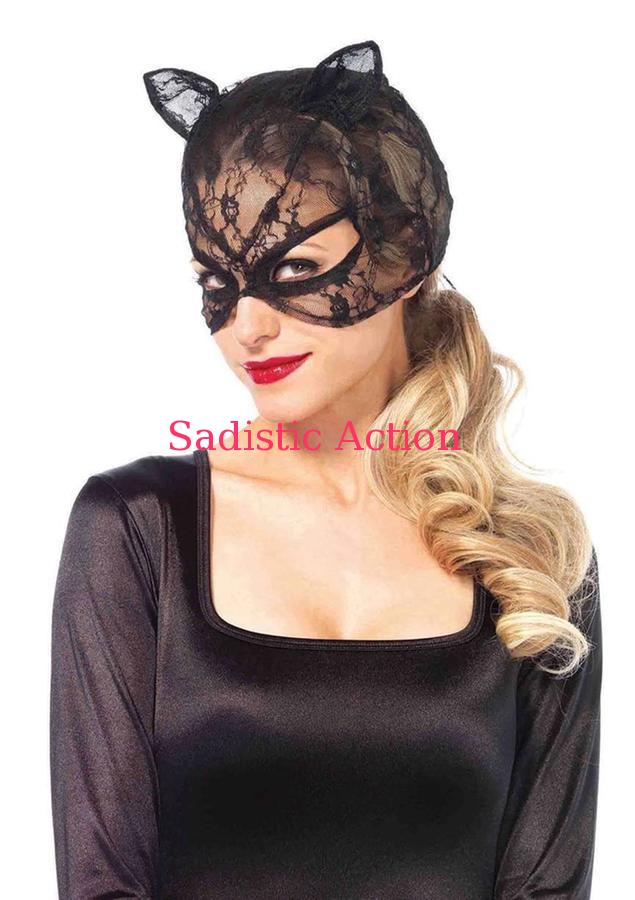 【即納】Leg Avenue Lace Cat Mask 【Leg Avenue　（ストッキング、ランジェリー、衣装、コスチューム、小物）】【ハロウィンコスチューム】【コスチュームアクセサリー】【マスク、仮面、ヘッドピース】【LEG-ACC-3746】