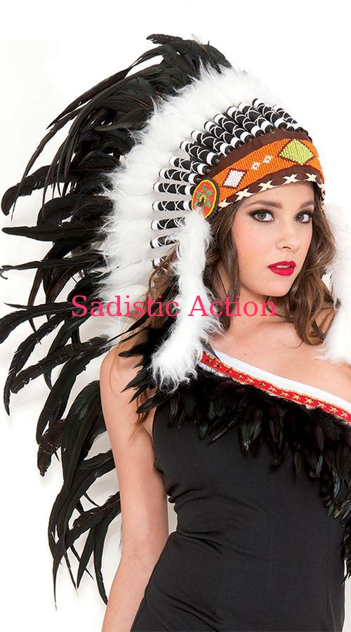 MUSIC LEGS Pure White Indian Headdress 