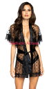 【即納】ROMA Chic Polka Dot Robe with Eyelash Lace Detail 【ROMA (ダンスウェア、衣装、コスチューム、小物)】【RM-LI-LI341】(3)