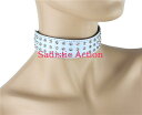 【即納】FUNK PLUS Choker with 3ROW Rhinestone on Patent 【FUNK PLUS(レザーアクセサリー、レザーマスク、ハーネス、ポリスハット等)】【チョーカー・ネックレス】【FP-CK249P.WHT】(3)