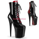 【即納】Pleaser Two Tone Lace-up Front Ankle Boot 【Pleaser (ブーツ、サンダル、シューズ)】【ブーツ】【PL-BO-FLAM1020FH/B/M】