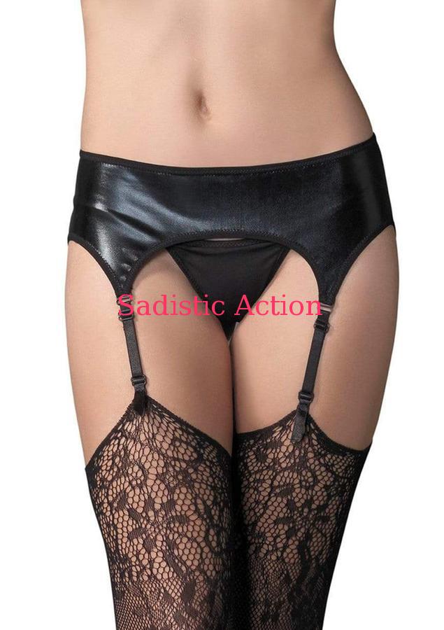 Leg Avenue Wet Look Garter Belt 