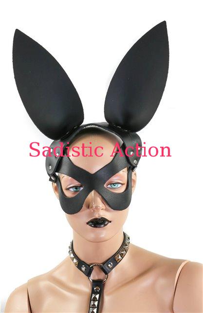 FUNK PLUS LEATHER BUNNY FACE MASKレザーバニーフェイスマスクBLACK注）マスク以外は、付属しません。USAインポートマスク、ハロウィンキャットマスク、ファンクプラス、USAインポートレザーマスクFUNK PLUS LEATHER BUNNY FACE MASKレザーバニーフェイスマスクBLACK