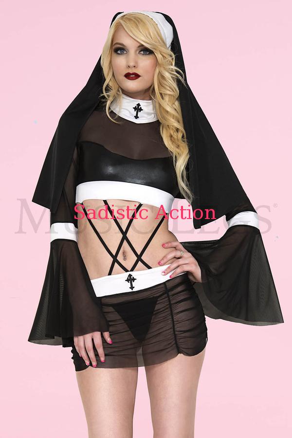 【即納】MUSIC LEGS Depraved Nun Lingerie Costume 【ハロウィンコスチューム】【MUSIC LEGS　（ストッキング、ランジェリー、コスチューム）】【コスチュームランジェリー】【ML-CO-70706】