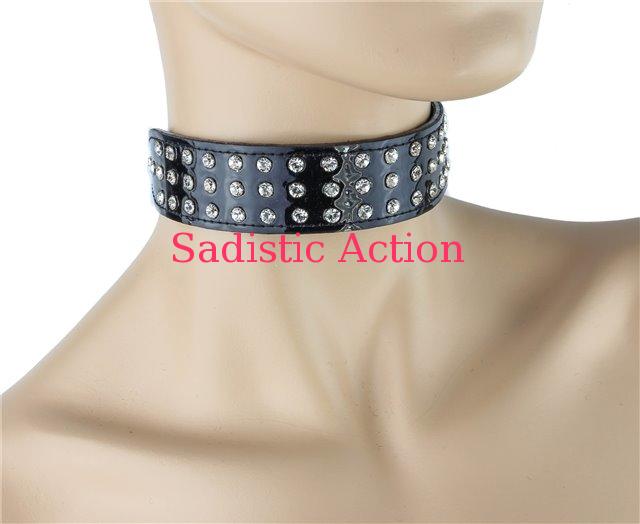 y[zFUNK PLUS Choker with 3ROW Rhinestone on Patent yFUNK PLUS(U[ANZT[AU[}XNAn[lXA|Xnbgjzy`[J[ElbNXzyFP-CK249P.BLKz