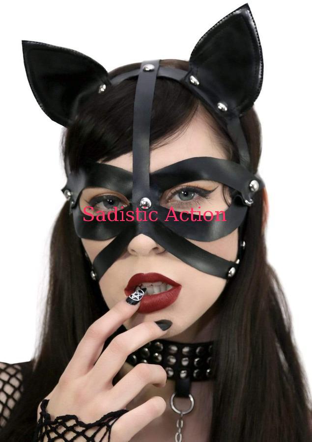 Leg Avenue Wet look harness cat mask 