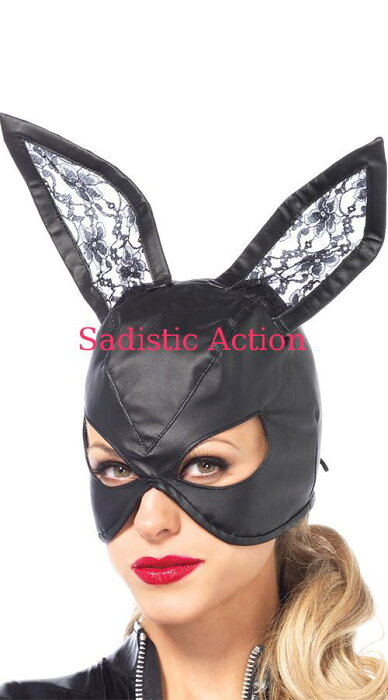 【即納】Leg Avenue Faux Leather Bunny Mask 【Leg Avenue　（ストッキング、ランジェリー、衣装、コスチューム、小物）】【ハロウィンコスチューム】【コスチュームアクセサリー】【フェティッシュ・ボンテージ】【マスク、仮面、ヘッドピース】【LEG-ACC-3745】