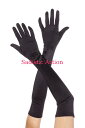 【即納】MUSIC LEGS Extra long satin gloves 【Leg Avenue　（ストッキング、ランジェリー、衣装、コスチューム、小物）】【コスチュームアクセサリー】【クリスマスコスチューム】【グローブ・アームウォーマー】【ML-ACC-452-BK】