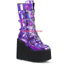 【即納】Demonia Platform Mid-Calf Boot Featuring 5 Buckle Straps 【コスチュームアクセサリー】【ブーツ】...