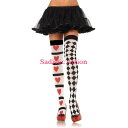 【即納】Leg Avenue Harlequin and Heart Stockings 【Leg Avenue　（ストッキング、ランジェリー、衣装、コスチューム、小物）】【ハロウィンコスチューム】【コスチュームアクセサリー】【LEG-HO-6315】