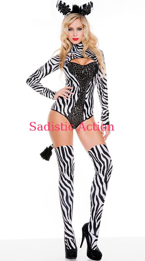 【即納】MUSIC LEGS Sexy Zebra Costume 【ハロウィンコスチューム】【MUSIC LEGS ストッキング ランジェリー コスチューム 】【MU-CO-70650】