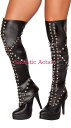 ROMA Spike Studded Leg Warmersスパイクスタッズ付きフェイクレザーレッグカバーBLACKMade In USAAdd some edge to your outfit with this sexy faux leather black leg warmers with silver spike stud details.スパイクスタッズ付きフェイクレザーレッグカバーBLACK◆別売り関連商品