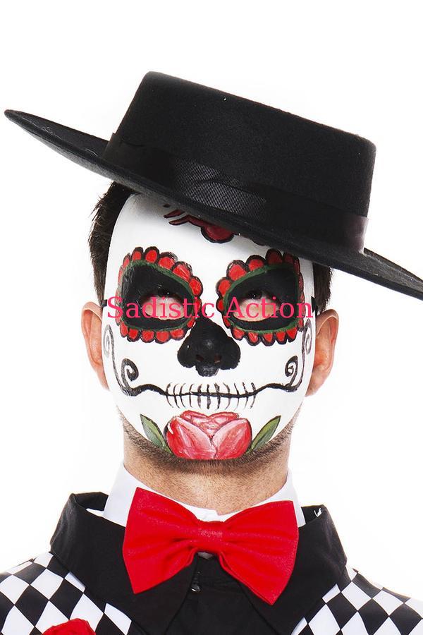 【即納】MUSIC LEGS Day of the dead mask 【ハロウィンコスチューム】【コスチュームアクセサリー】【MUSIC LEGS　（ストッキング、ランジェリー、コスチューム）】【マスク、仮面、ヘッドピース】【ML-CO-76633】