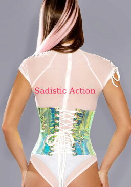 【即納】J.Valentine Holographic Vinyl Waist Cincher 【コスチュームアクセサリー】【J Valentine(ダンスウェア、衣装、コスチューム、小物)】【コルセット・ビスチェ】【トップス】【JV-DW-FF279-SEA/WH】