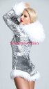 【即納】J.Valentine Fur Trimmed Hooded Romper 【クリスマスコスチューム】【J Valentine(ダンスウェア、衣装、コスチューム、小物)】【クリスマス・ヴァレンタインランジェリー】【テディ・ボディスーツ・ジャンプスーツ】【JV-CR-CH310-SV】 3