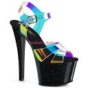 y[zPleaser Platform Ankle Strap Sandal Featuring Mini Iridescent Glitters On the Entire Platform Bottom yPleaser@(u[cAT_AV[YjzyT_zyPL-SAN-SKY320MMR/MRTPU/Bz