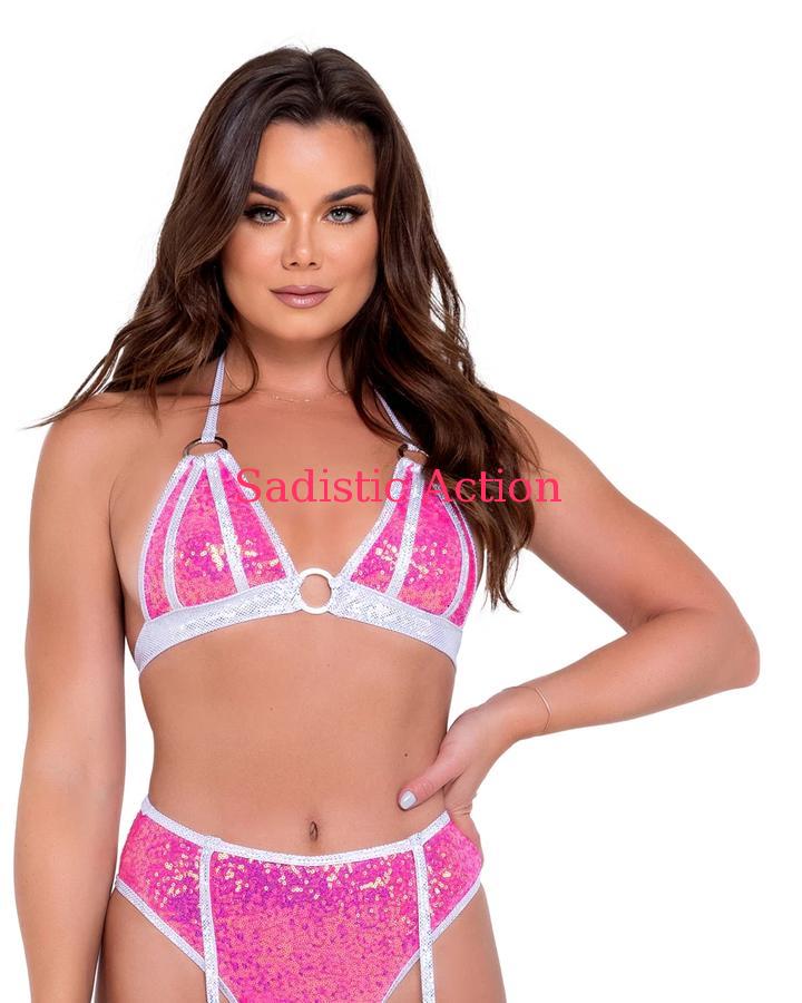 乐天商城 - 【即納】ROMA Two-Tone Sequin Bikini Top 【ROMA　（ダンスウェア、衣装、コスチューム、小物）】【トップス】【RM-DW-6098-H.PI】