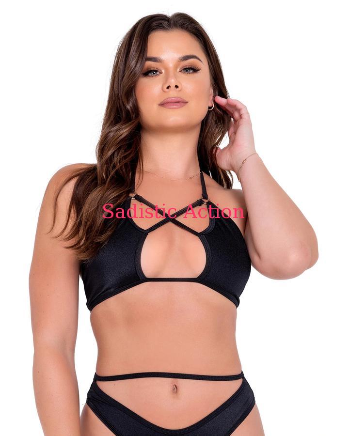 乐天商城 - 【即納】ROMA Criss-Cross Bikini Top 【ROMA　（ダンスウェア、衣装、コスチューム、小物）】【トップス】【RM-DW-6134-BK】