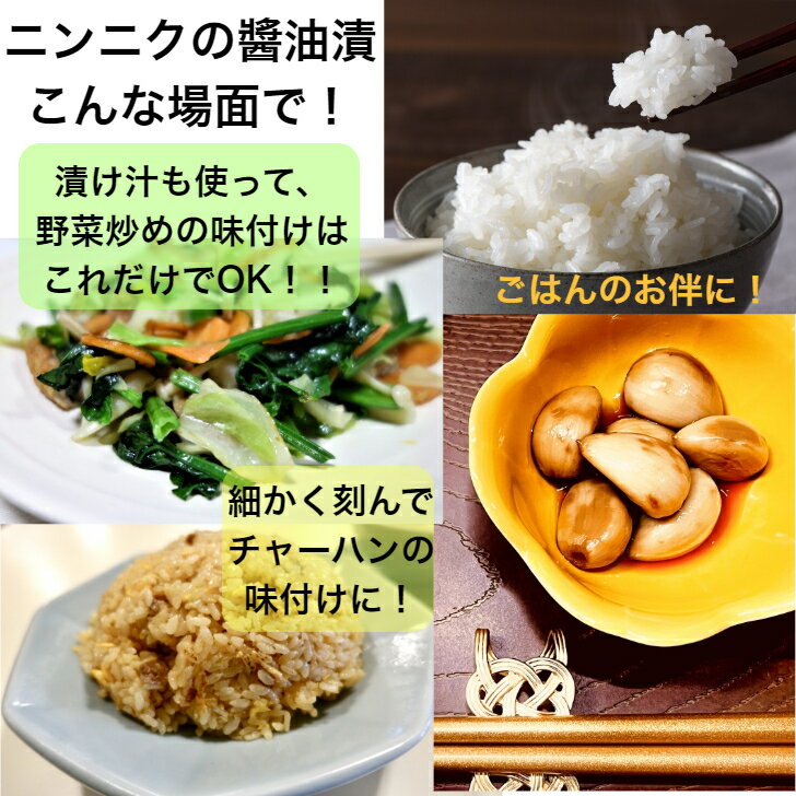 【送料無料】(送料込)柿酢仕込み「佐渡のニンニクの醤油漬け」100g×6個国産 天然 自然食品 にんにく ニンニク漬け ごはんのお伴 手づくり おけさ柿の酢 佐渡 ヘルシー 佐渡直送 ギフト 贈り物