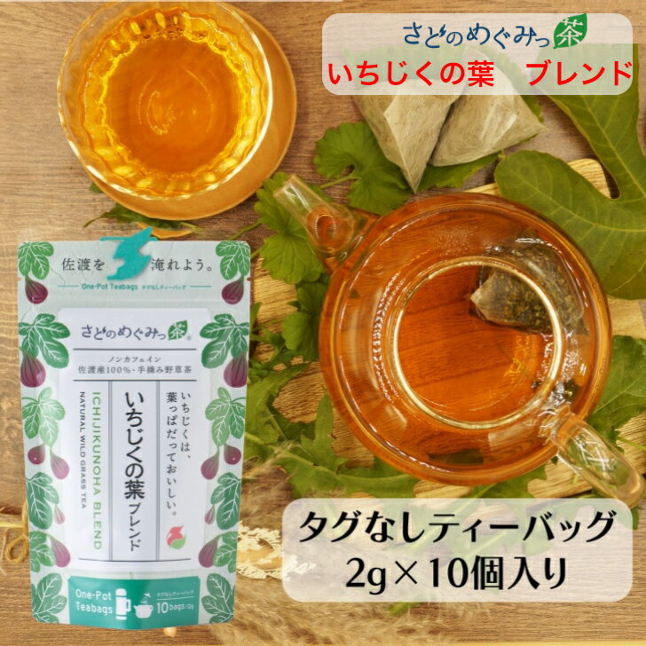 さどのめぐみっ茶 【いちじくの葉ブレンド】タグ無しティ—バック 2g×10個 Brillian佐渡の野草を使ったハーブティ— お茶 ★送料無料(込)★ 野草茶 自然 ノンカフェイン ティ—バック 天然 無添加 無農薬 お湯出し 飲みやすい イチジク 無花果